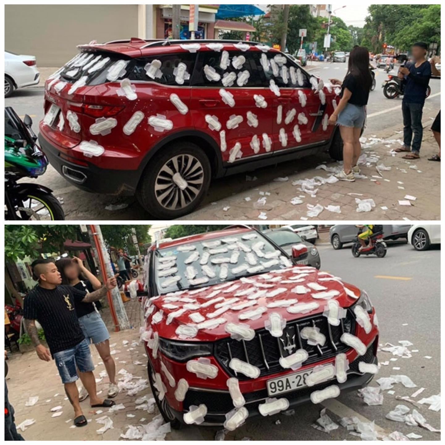Ô tô bị tạt sơn