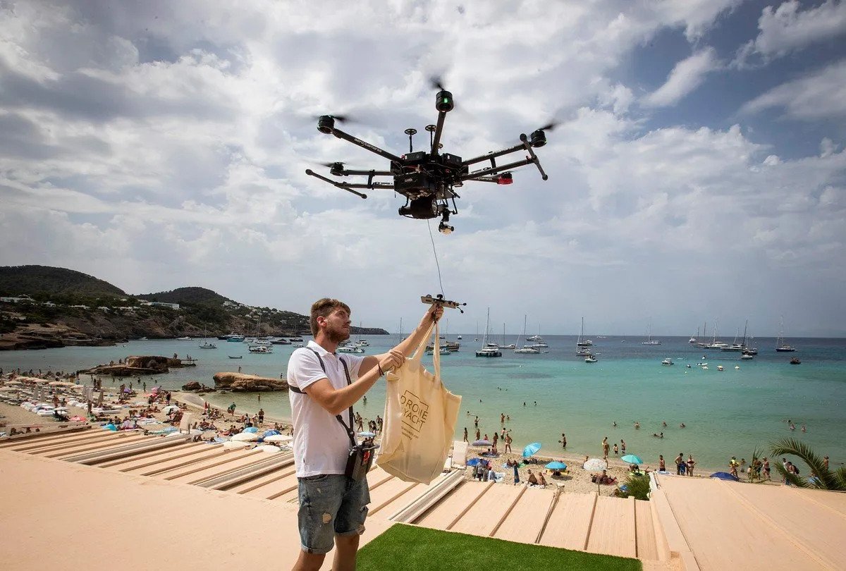 drone to yatch