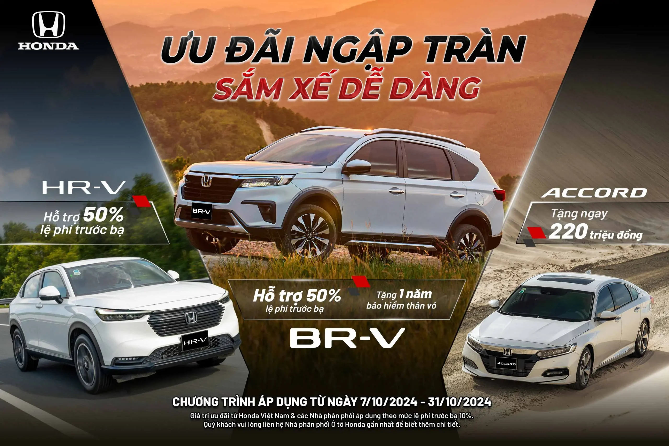 Honda khuyến mãi thuế trước bạ tháng 10