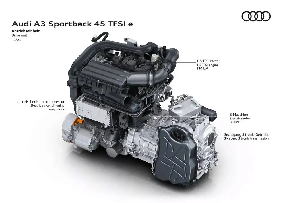 Audi A3 TFSI e PHEV 2025 có thể chạy bằng điện 89 dặm