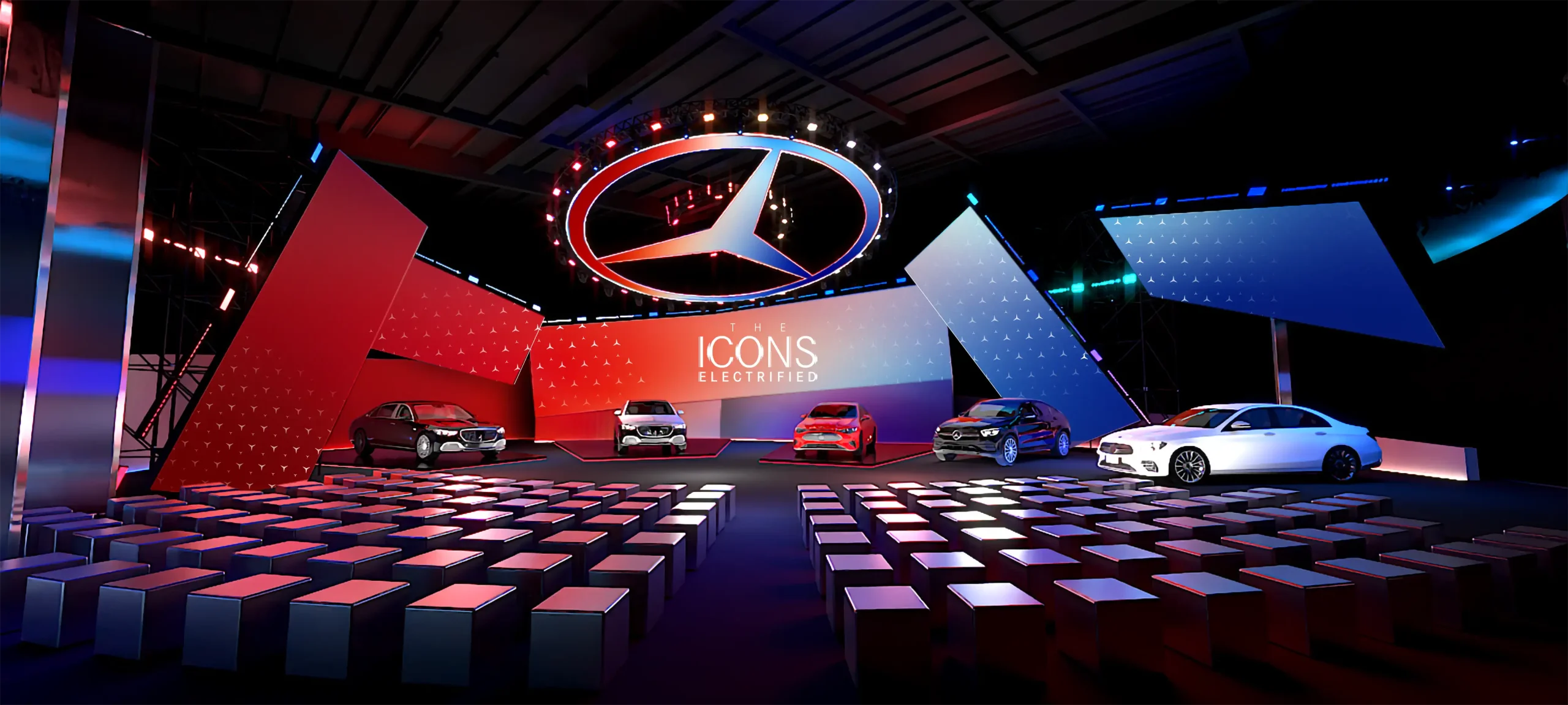Khu vực bên trong sự kiện Triển lãm xe “The Icons, Electrified” của Mercedes-Benz Việt Nam vào cuối tháng 10