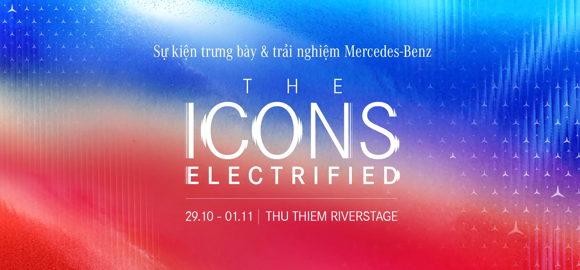 Poster sự kiện Triển lãm xe “The Icons, Electrified” của Mercedes-Benz Việt Nam vào cuối tháng 10